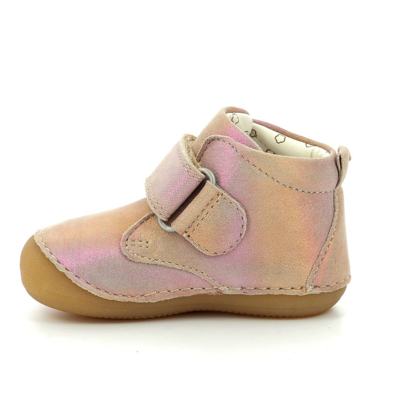 KICKERS SOULIER ENFANT ROSE VELCRO - Chaussures Pierre Roy Saint-Jean