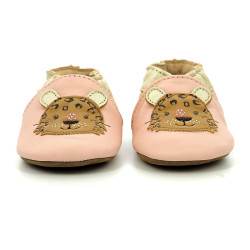 Chaussons Cuir Wheasle Girl Rose Fonce Robeez - Enfant