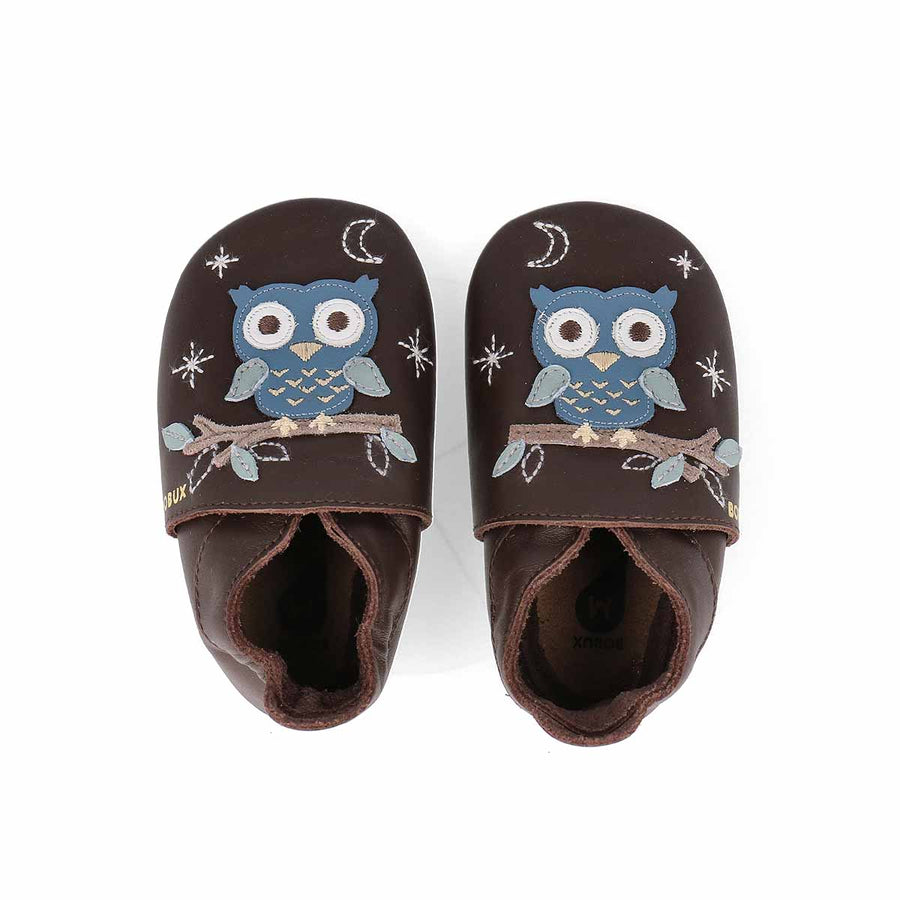 Bobux Chaussons Hibou Chocolat