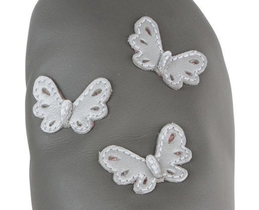 Pantuflas Bobux mariposa gris