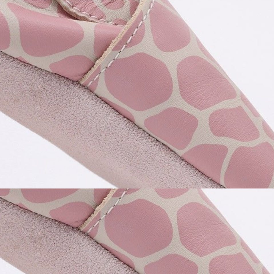 Bobux chaussons girafe print rose