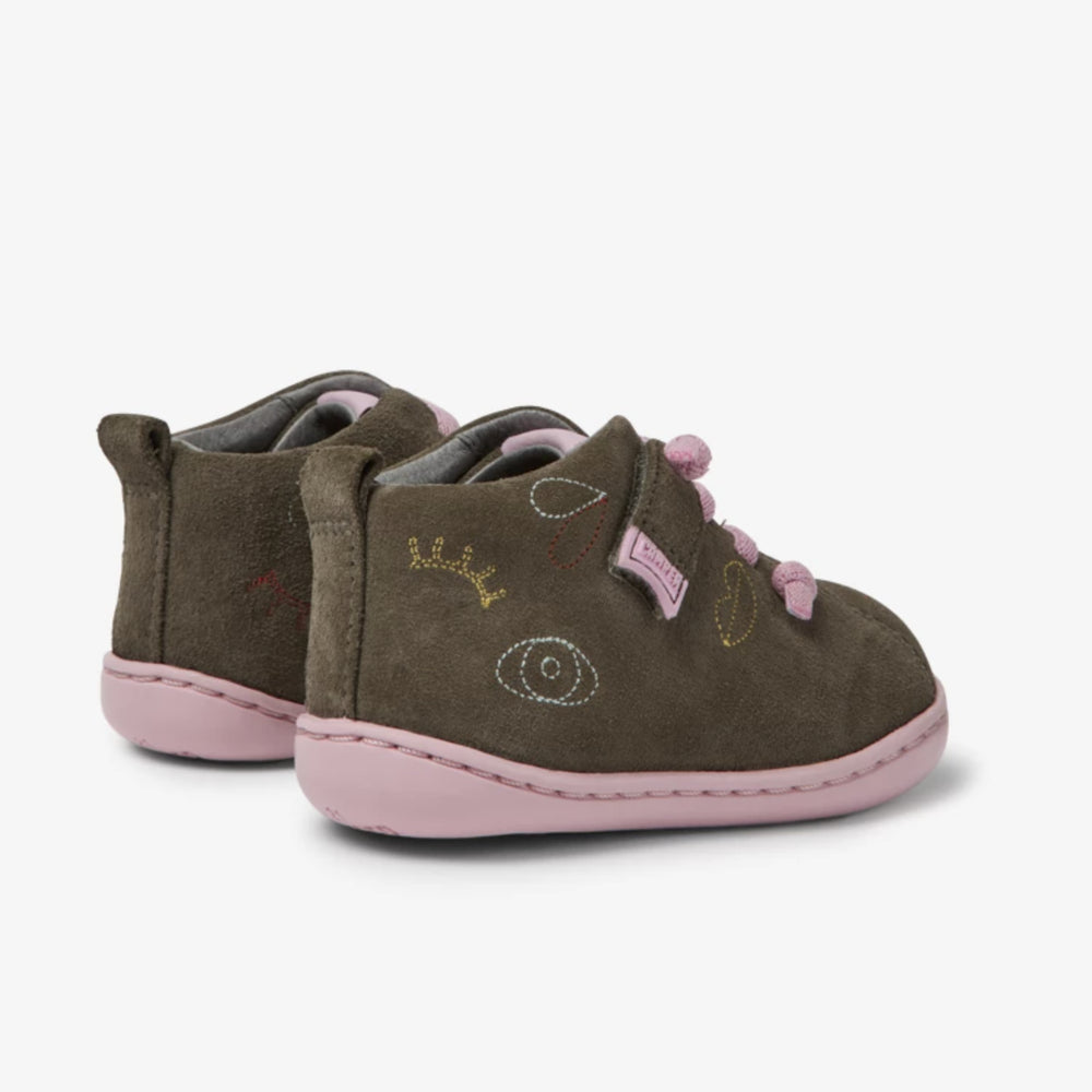 Camper Peu Twins Sella gris kaki et rose