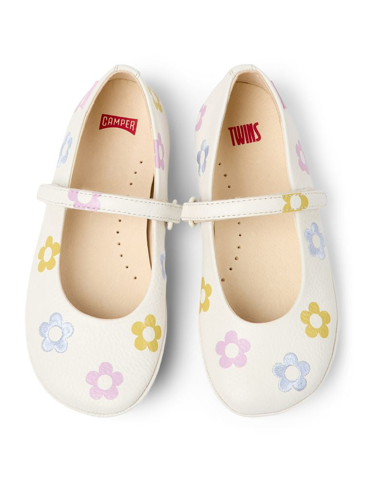 Camper Ballerines Blanc Fleuri