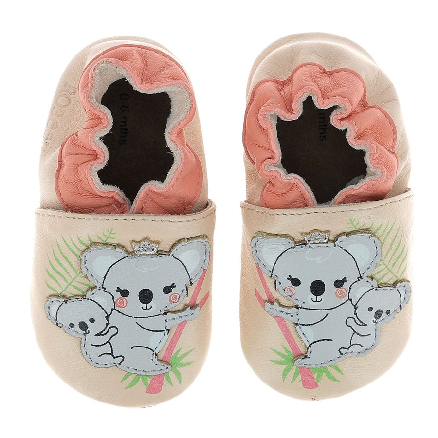 Pantuflas Robeez Queen Koala rosa claro