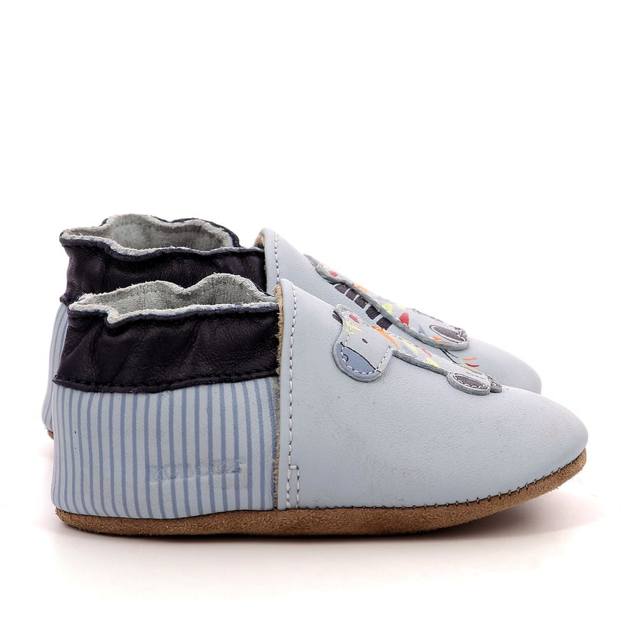 Robeez Chaussons Zebra Rainbow Bleu Clair