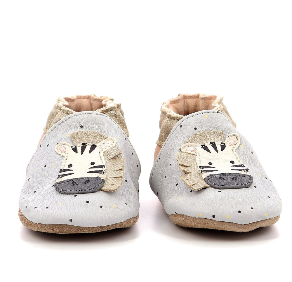 Robeez Chaussons Cute Zebra Gris Rose