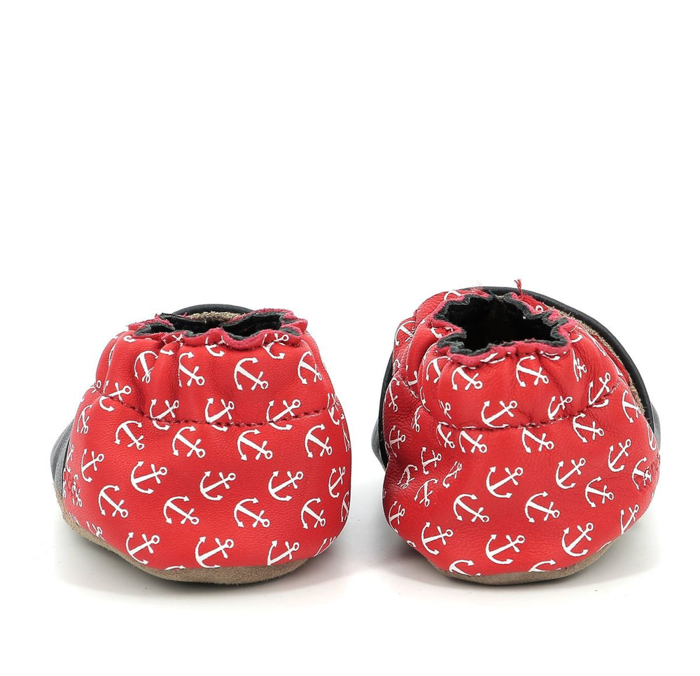 Robeez Zapatitos Caribbean Boy Marine Rouge Print Ancre