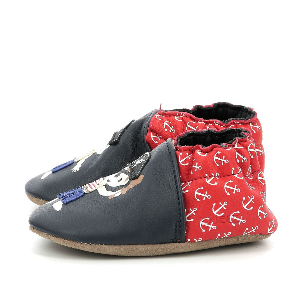 Robeez Zapatitos Caribbean Boy Marine Rouge Print Ancre