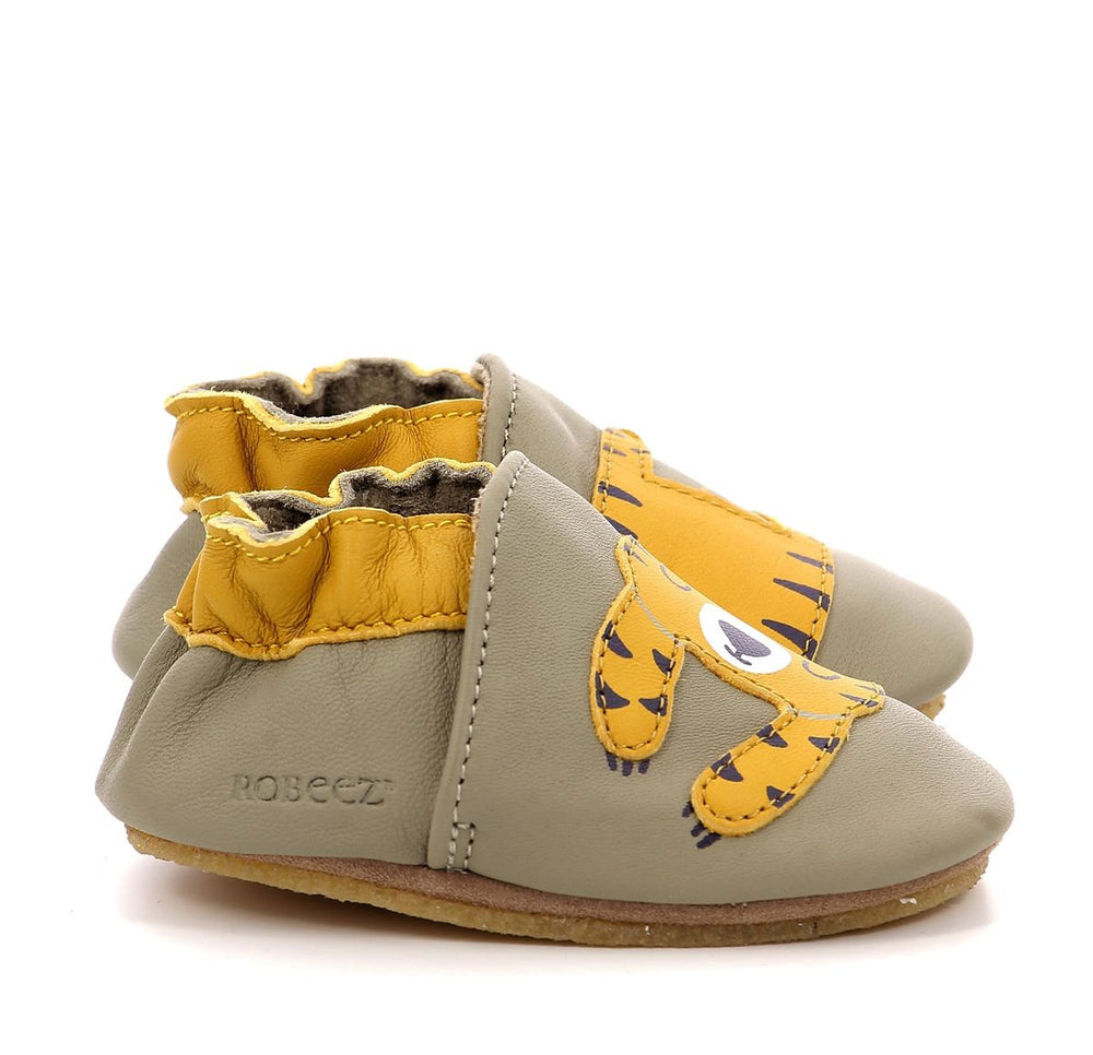 Robeez Chaussons Crêpe Tiger Nap Kaki