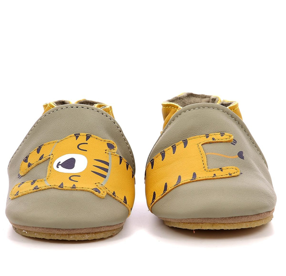 Robeez Chaussons Crêpe Tiger Nap Kaki