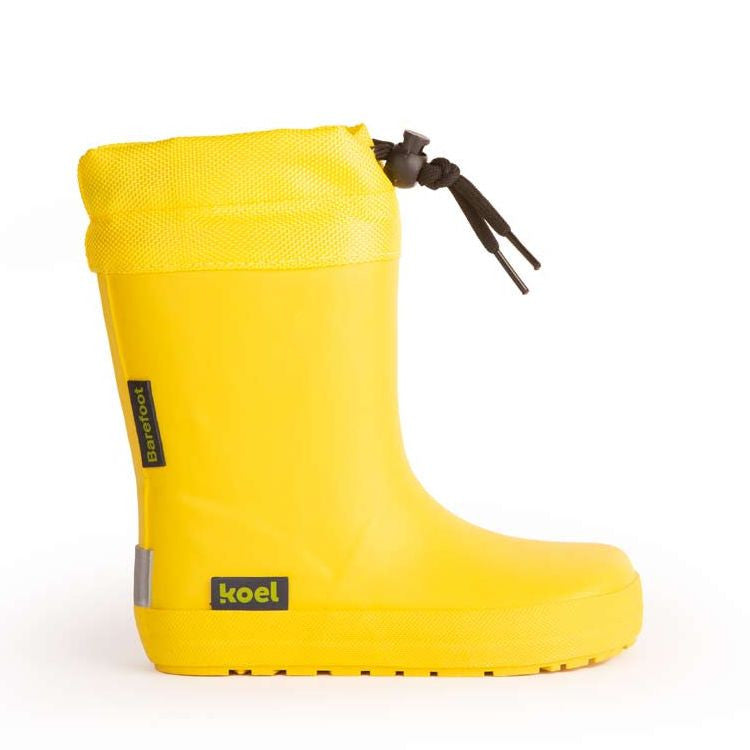 Koel Wellie Fourrées Barefoot Jaune Lacets