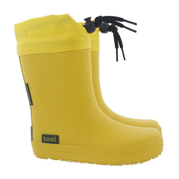 Koel Wellie Fourrées Barefoot Jaune Lacets