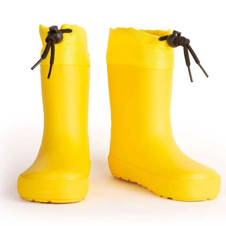 Koel Wellie Fourrées Barefoot Jaune Lacets