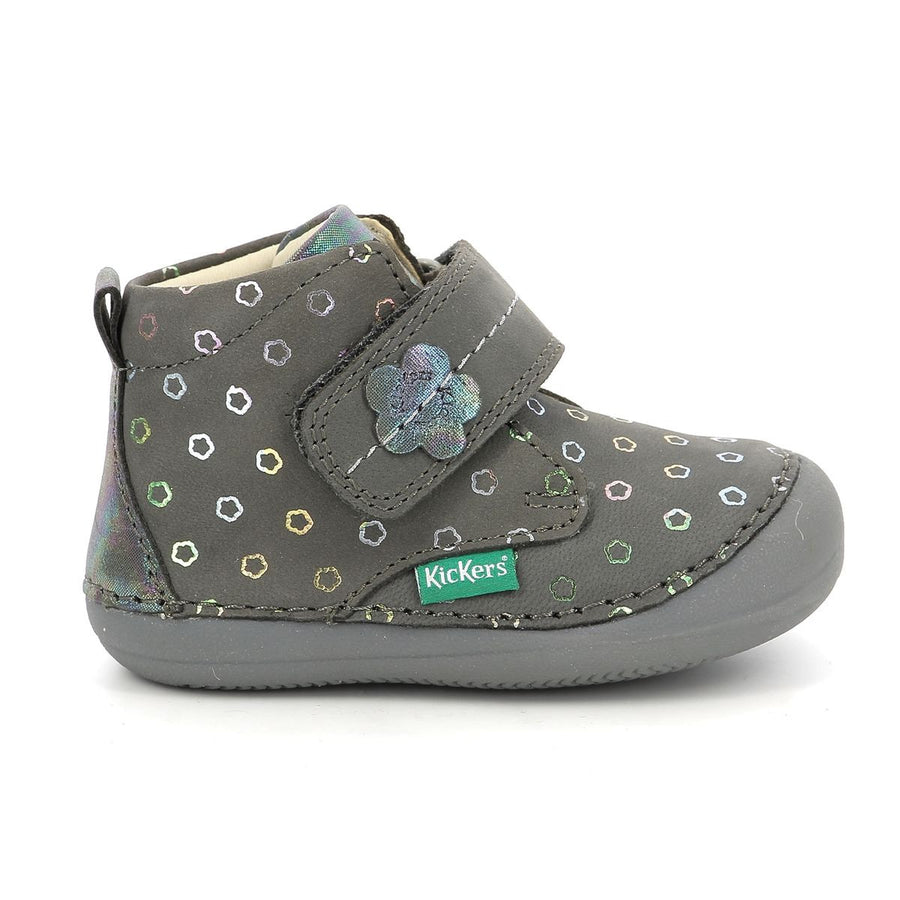 Kickers Sabio Gris Oscuro con Flores