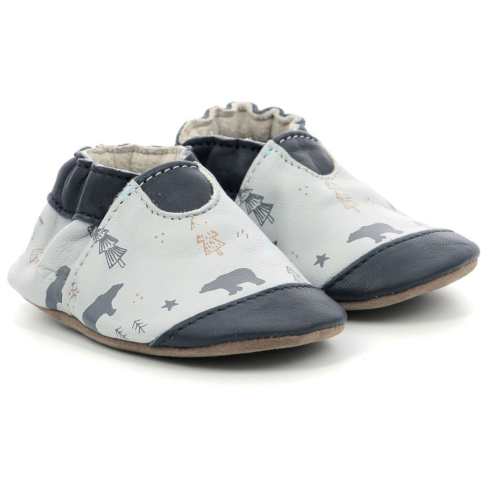 Robeez Chaussons Wintering Bear Gris Clair Marine