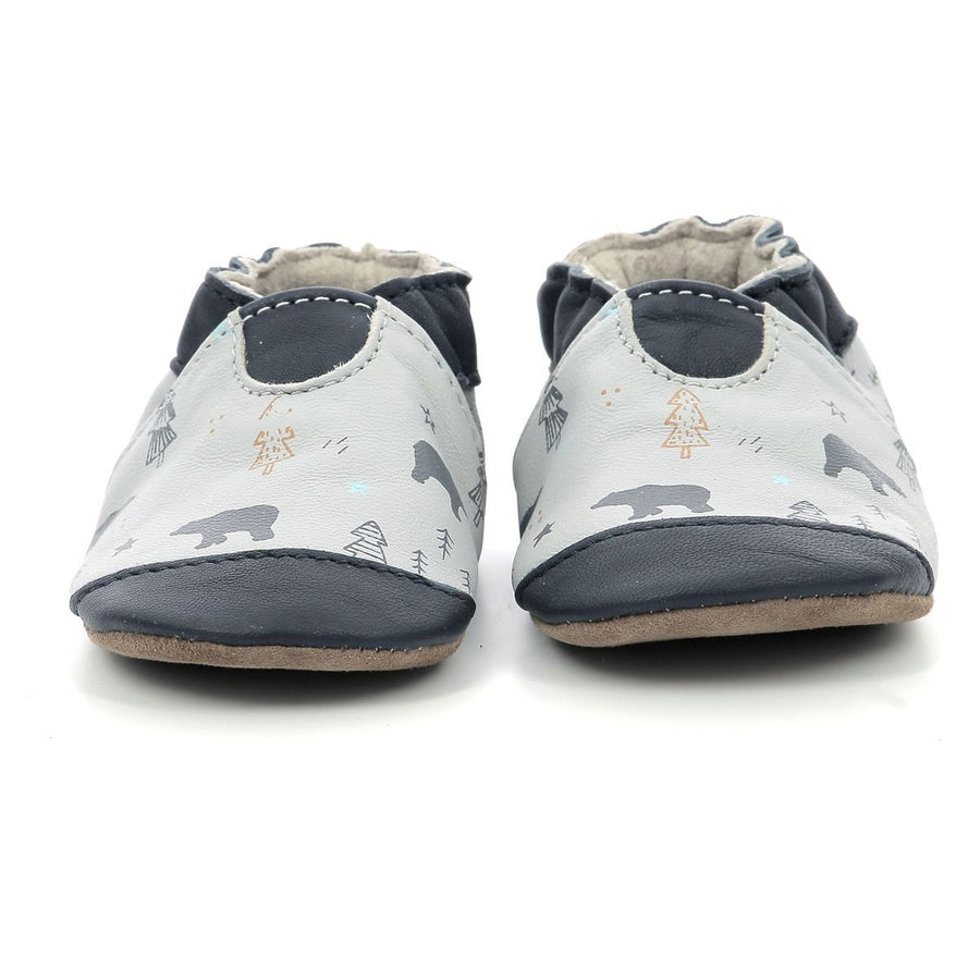 Pantuflas Robeez Wintering Bear gris claro marino