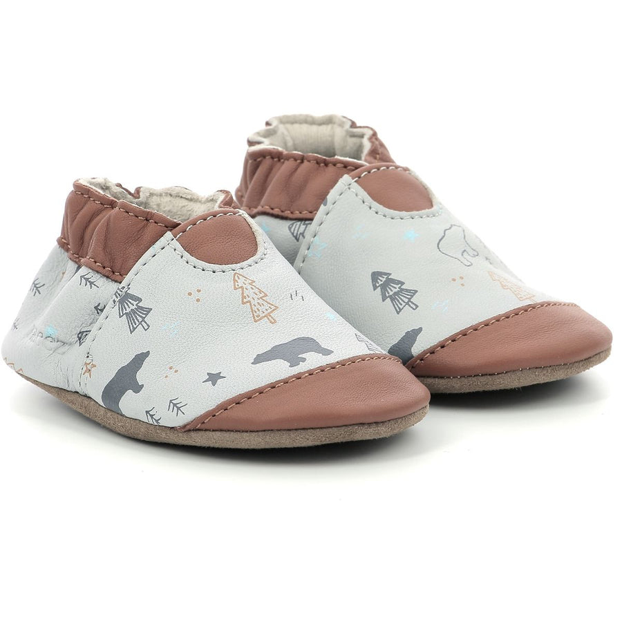 Robeez Chaussons Wintering Bear Gris Clair Camel