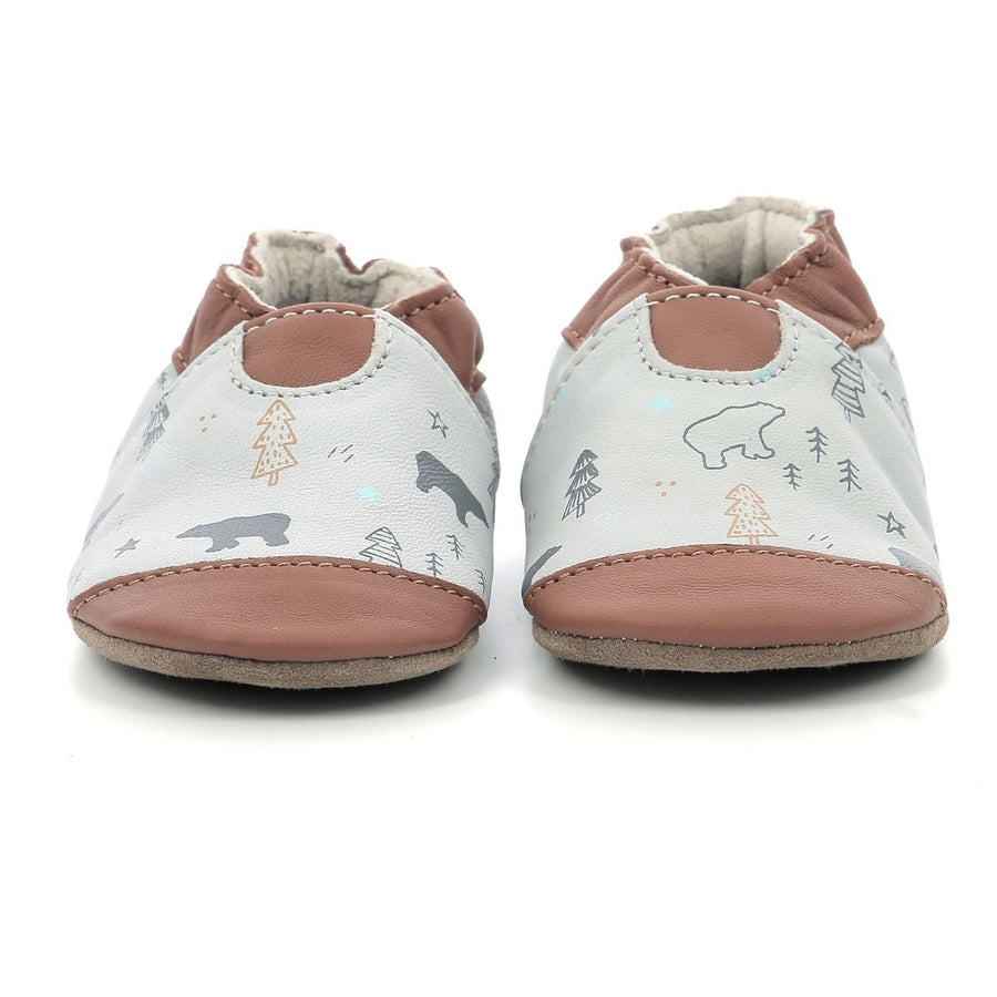 Robeez Chaussons Wintering Bear Gris Clair Camel