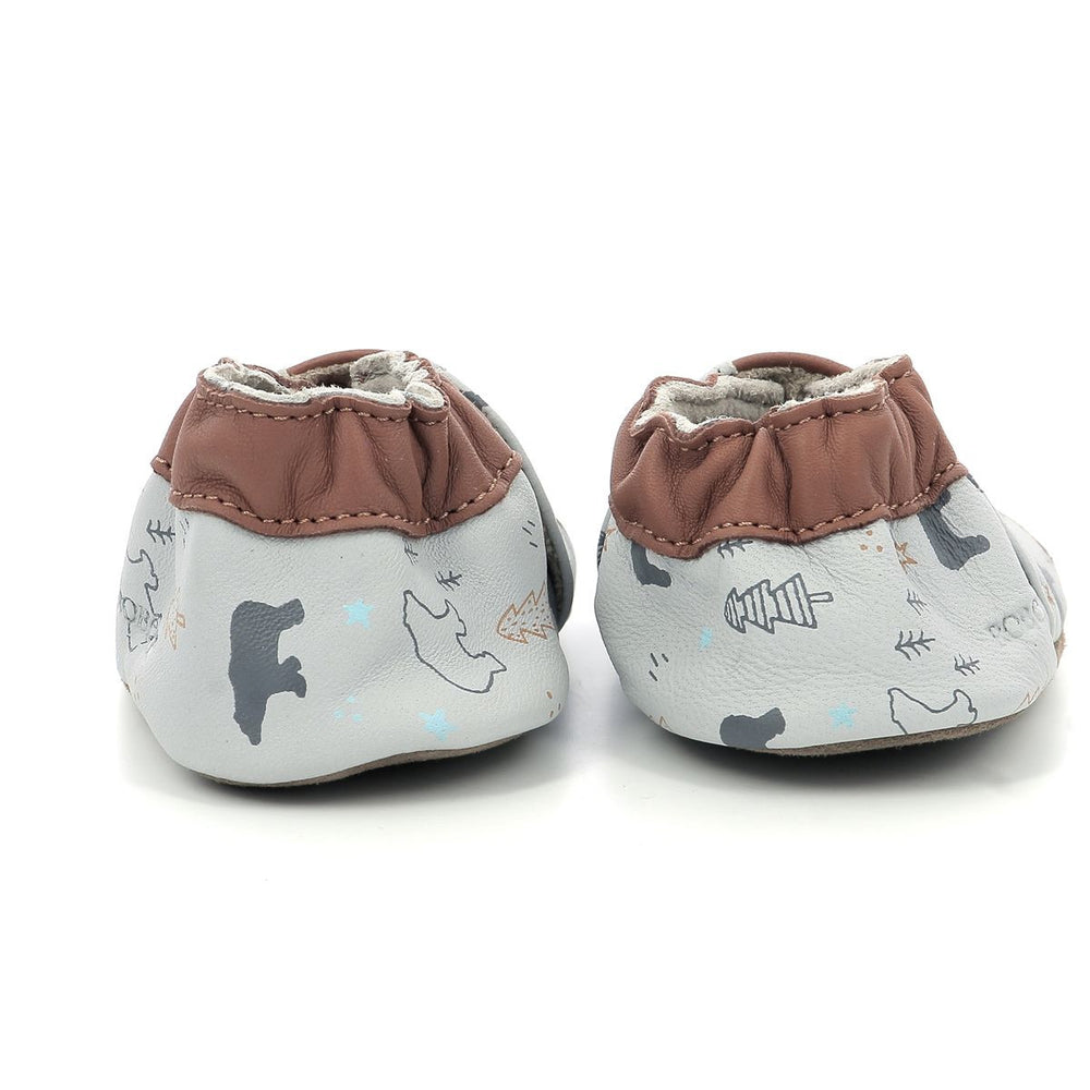 Robeez Chaussons Wintering Bear Gris Clair Camel