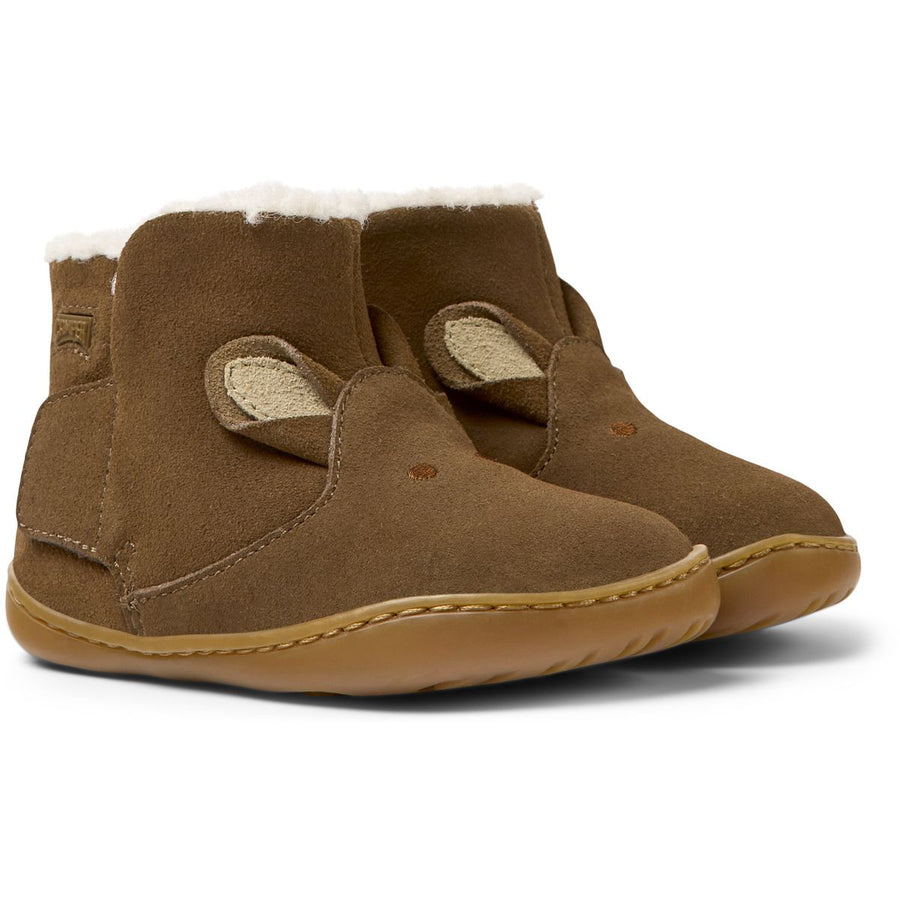 Camper Peu Twins Bottines Fourrées Lapin Marron