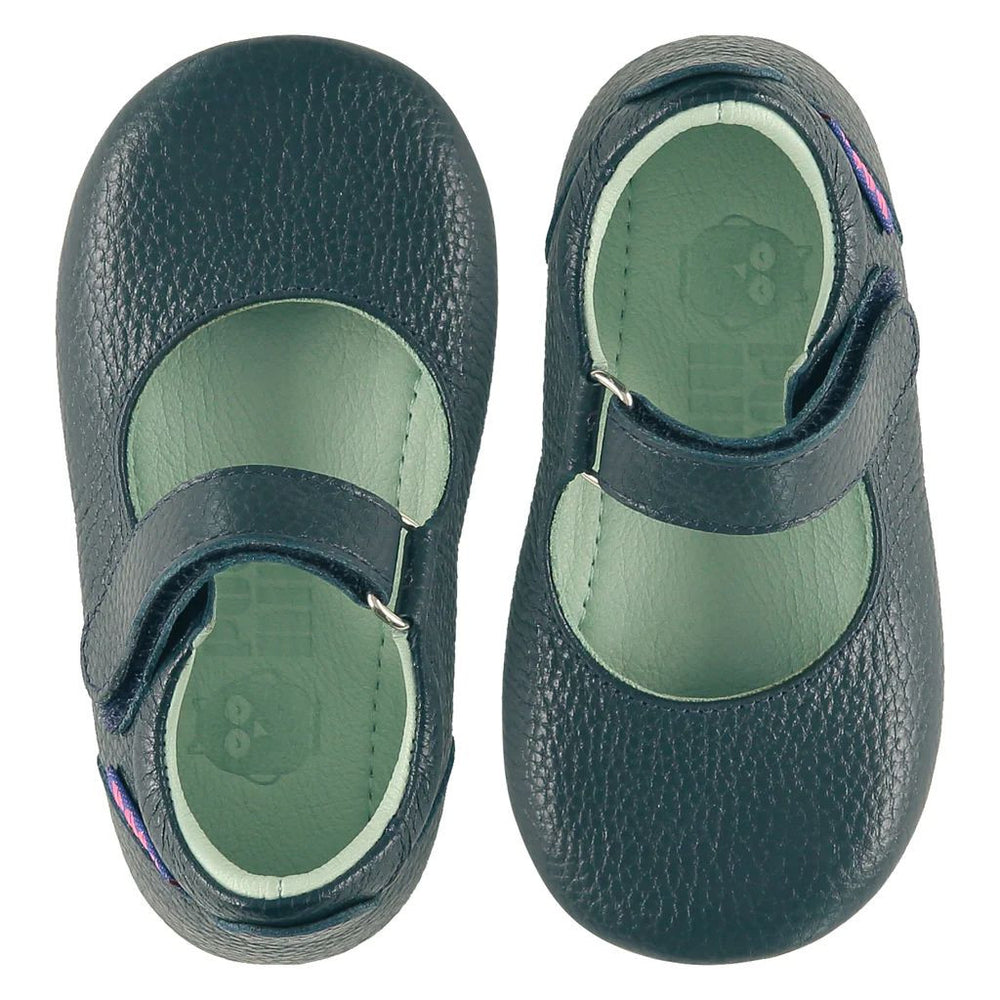 Poconido Mighty Mary Jane Zapatos Verde Azulado