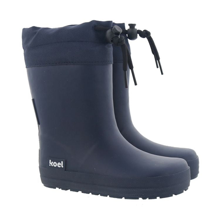 Koel Wellie Fourrées Barefoot Marine Lacets