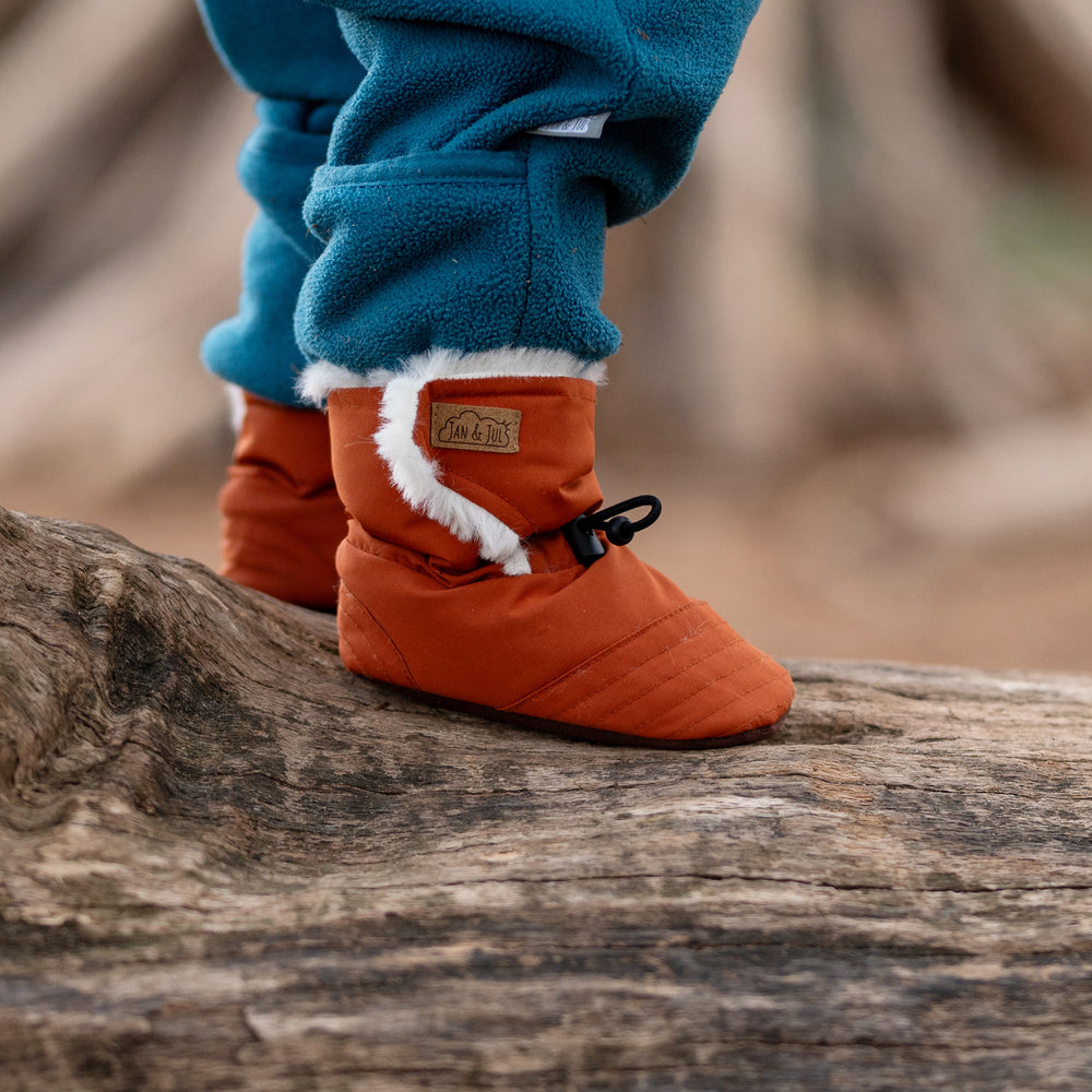 Jan and Jul Stay-Put Winter Booties Terracotta