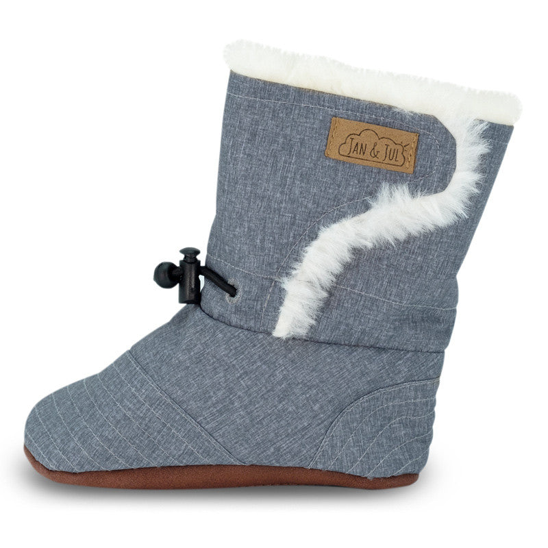 Jan and Jul Stay-Put Winter Booties Heather grey