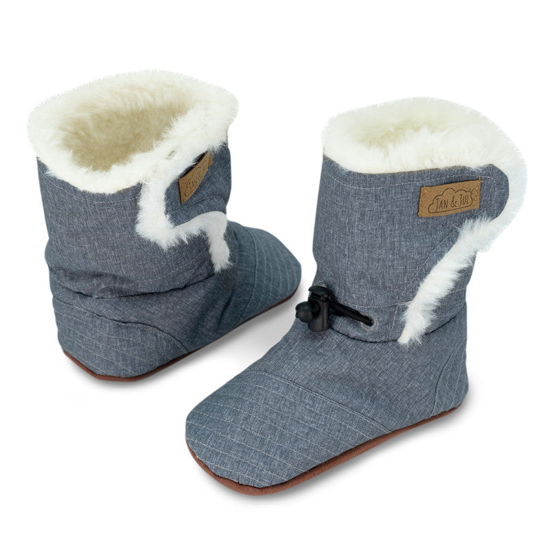 Jan and Jul Stay-Put Winter Booties Heather grey