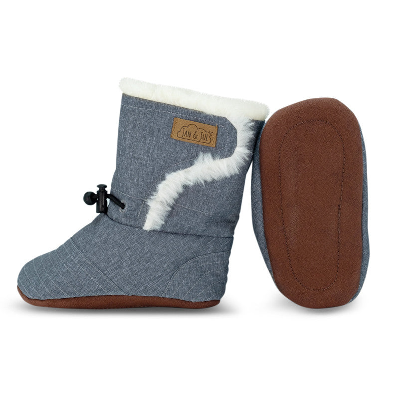 Jan and Jul Stay-Put Winter Booties Heather grey