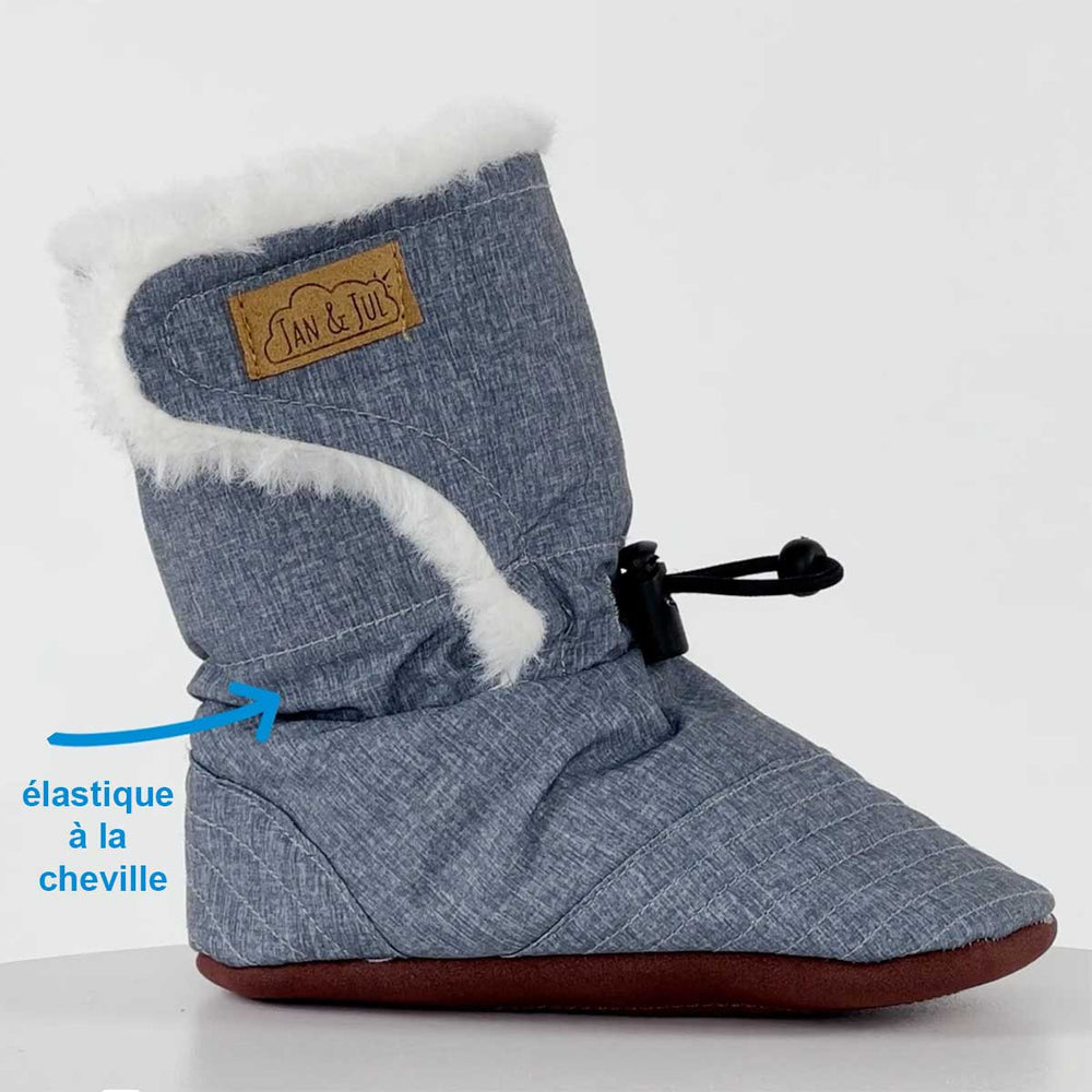 Jan and Jul Stay-Put Winter Booties Heather grey