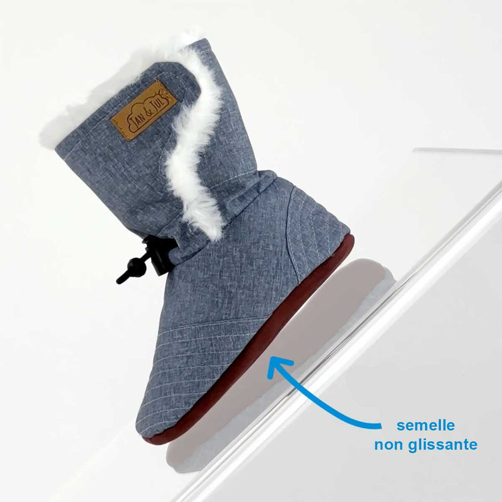 Jan and Jul Stay-Put Winter Booties Heather grey