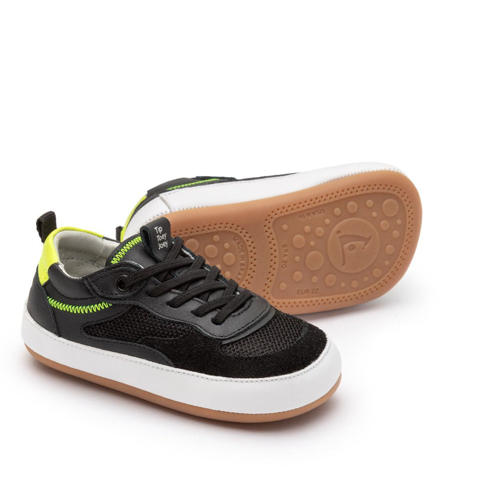 Zapatillas Tip Toey Joey Primeiros Step Negro Amarelo Neón