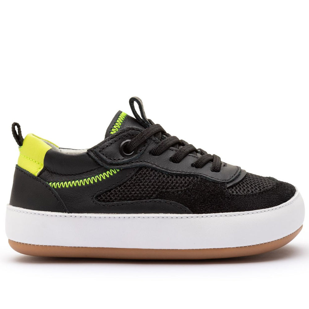 Zapatillas Tip Toey Joey Primeiros Step Negro Amarelo Neón