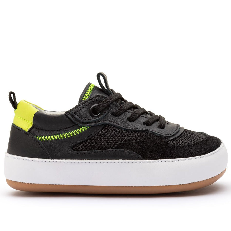 Tip Toey Joey Primeiros Sneakers Step Black Amarelo Neon