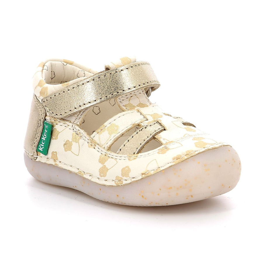 Kickers Sushy Flores de Oro Blanco