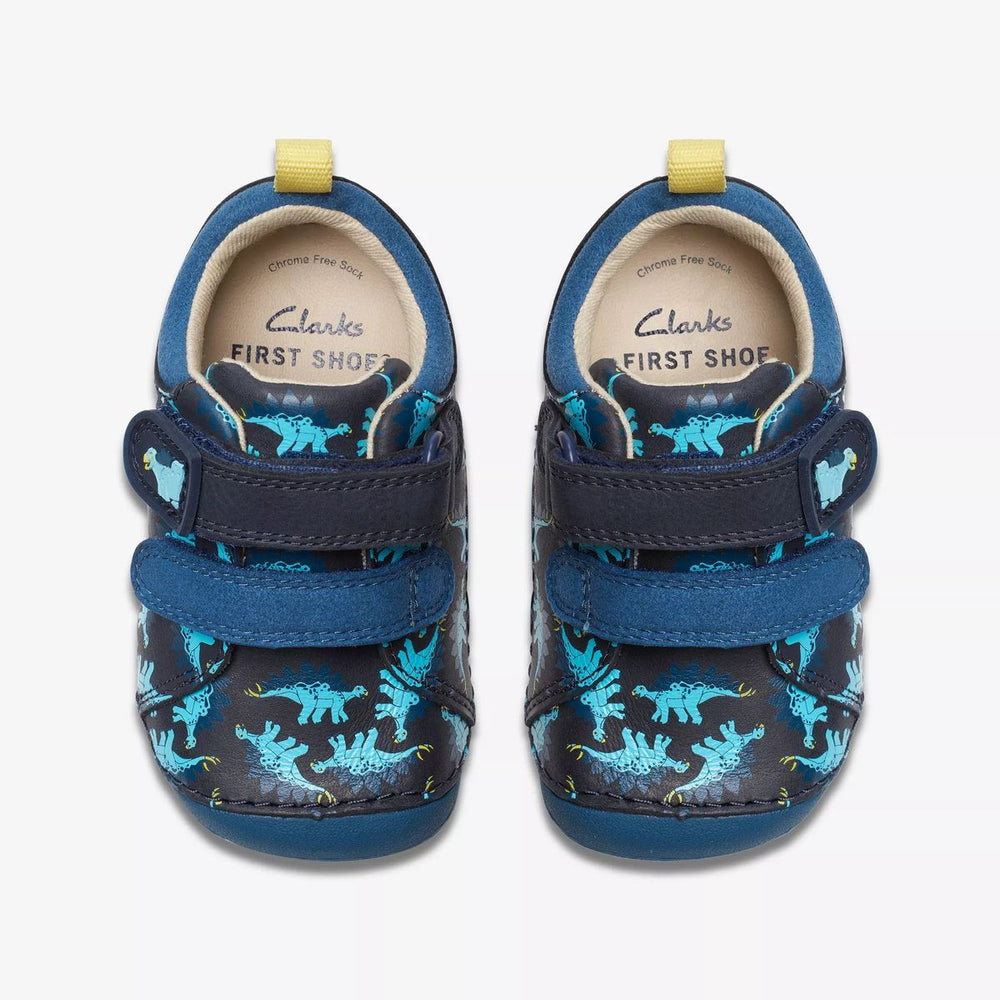 Clarks Tiny Stomp estampado azul marino