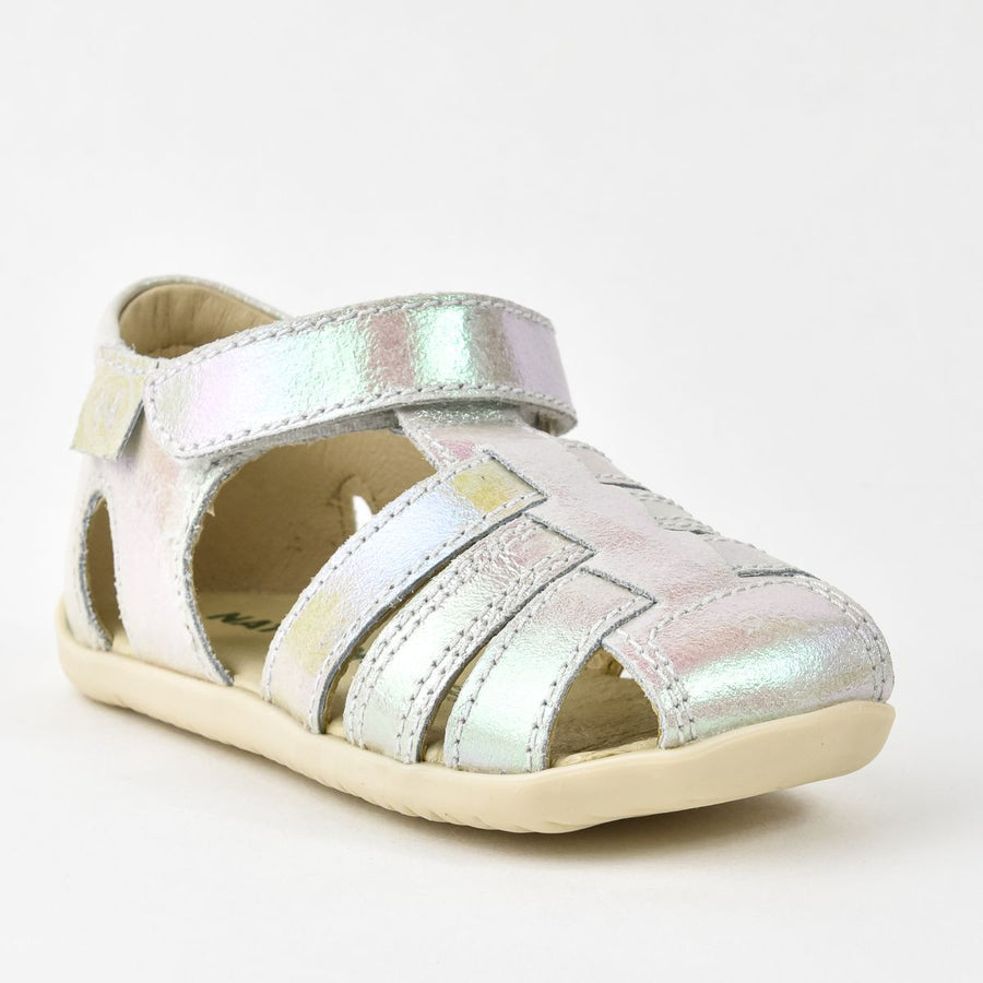 Sandalias Naturino Squisti Blanco Plata