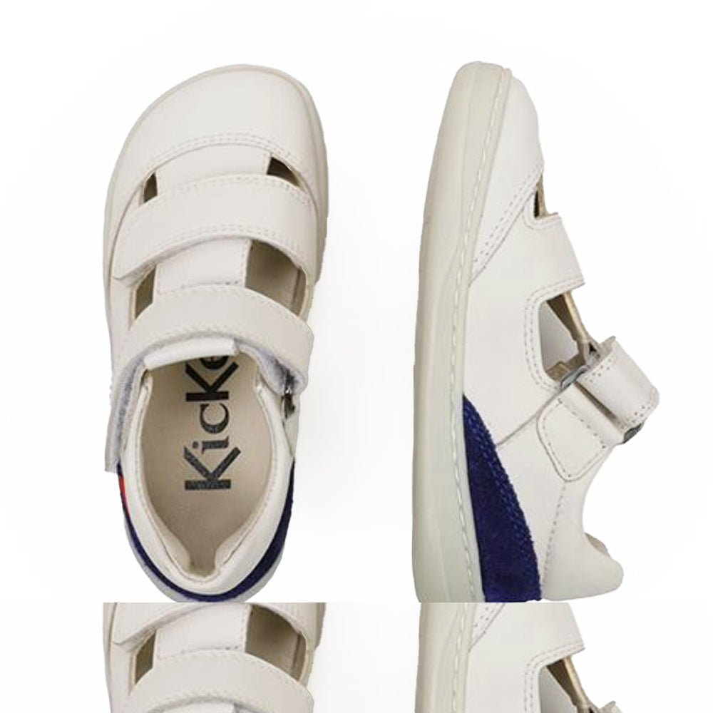 Sandalias Kickers Barefoot Kickbloom blanco azul