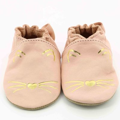 Pantuflas Robeez gato dorado rosa