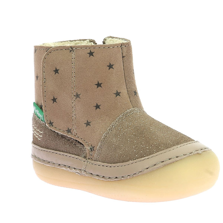 Kickers Sokifaune Bottes Beige Etoiles