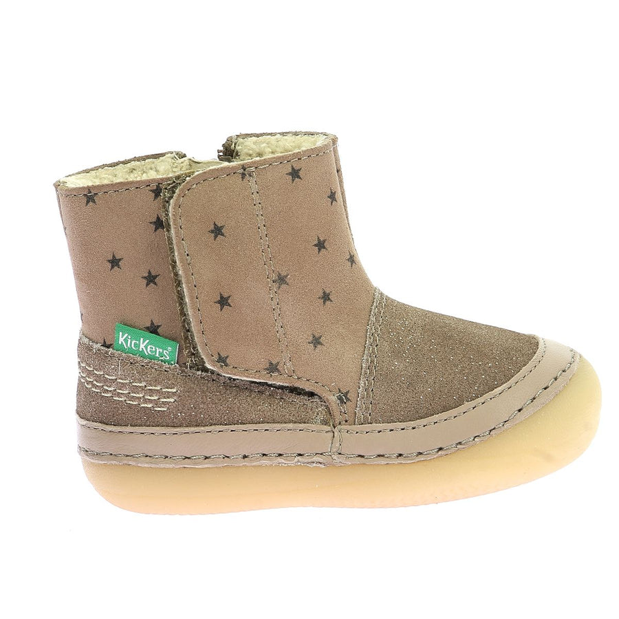 Kickers Sokifaune Bottes Beige Etoiles