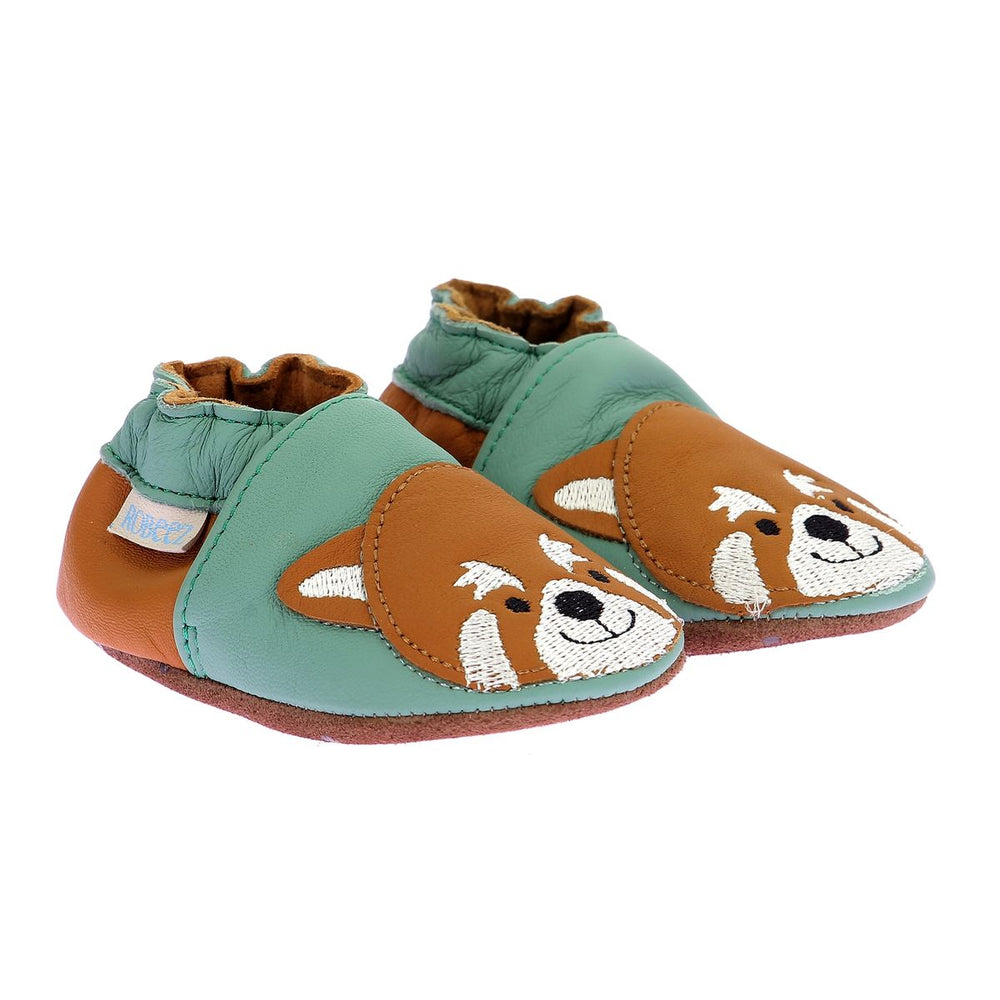 Robeez Chaussons Gingerbear Vert Camel