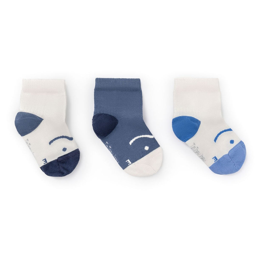 Tip Toey Joey Calcetines Smile azules, Pack de 3 pares