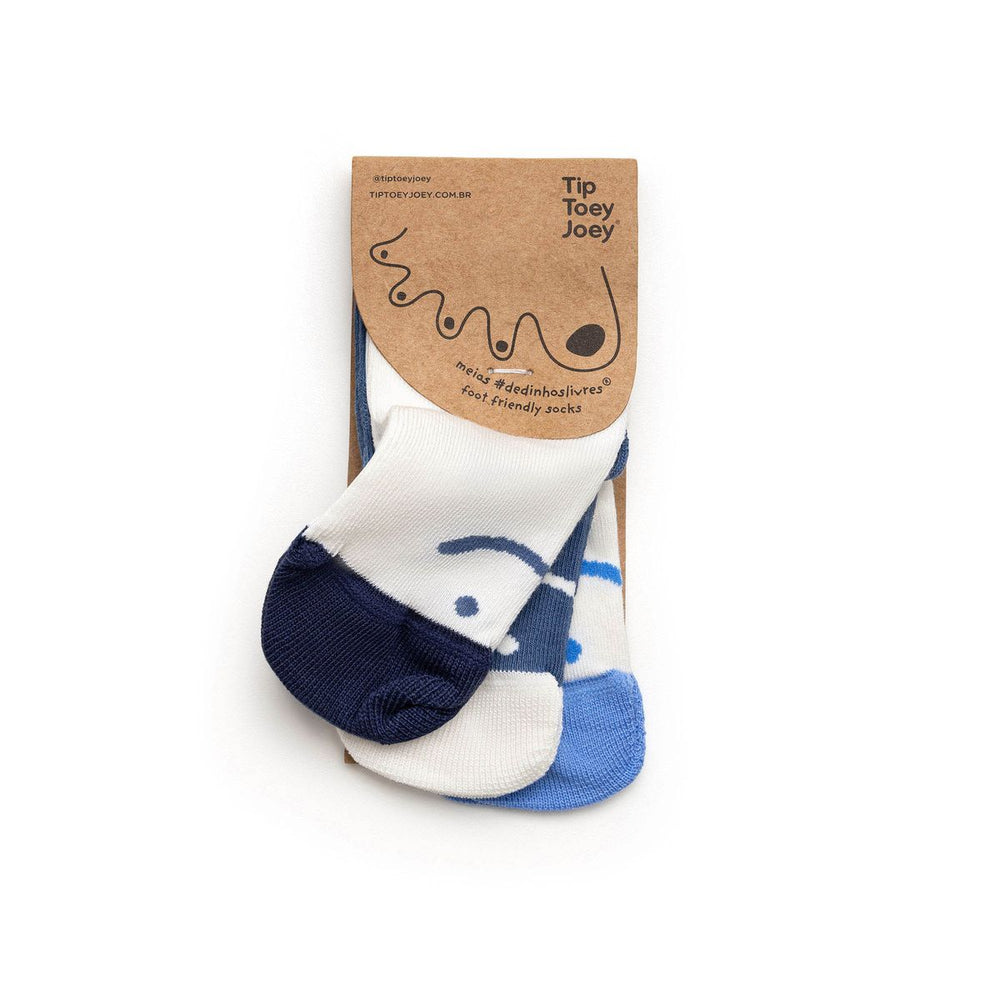 Tip Toey Joey Chaussettes Smile Bleu Pack 3 paires