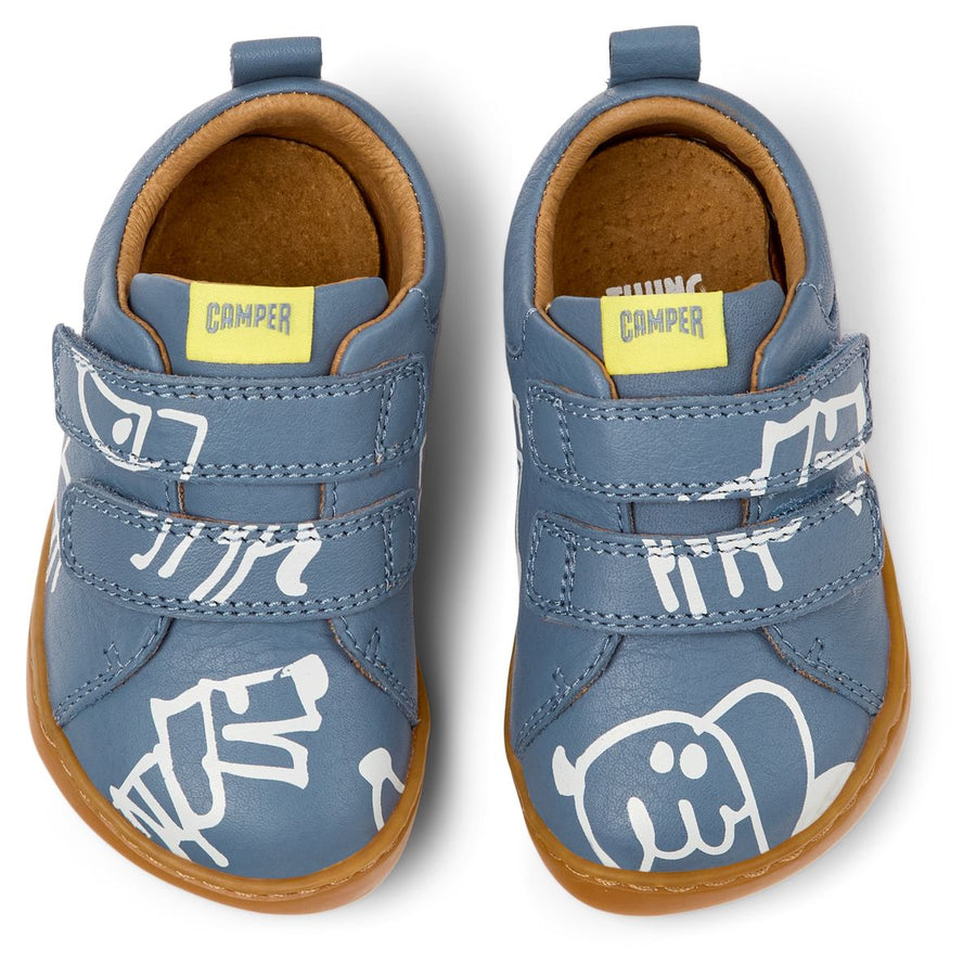 Camper Peu Velcros Twins Bleu Graphic