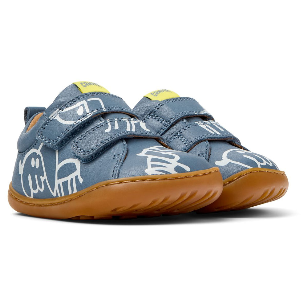 Camper Peu Velcros Twins Bleu Graphic