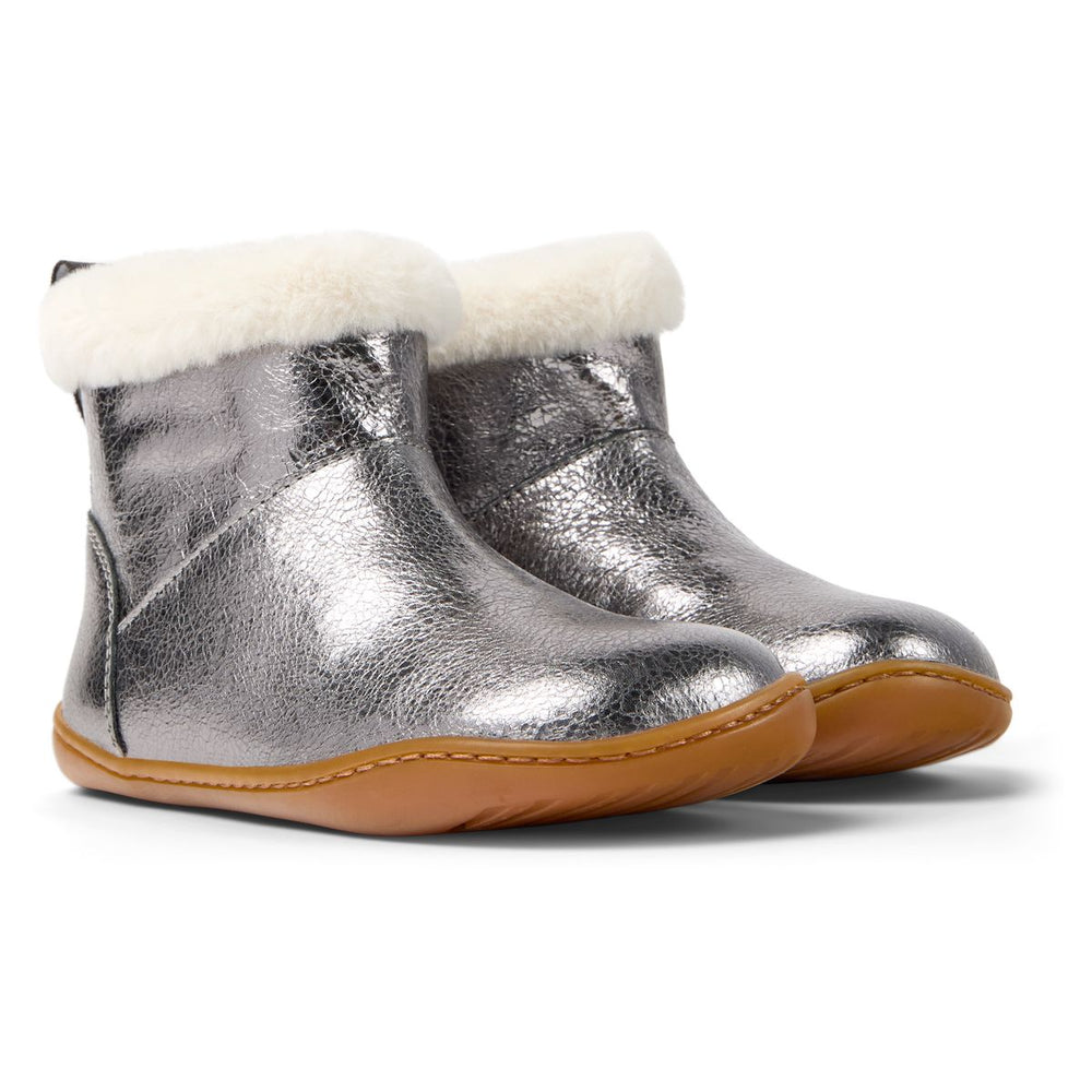 Camper Peu Kids Bottines Fourrées Argent