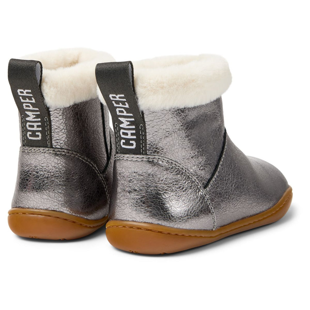 Camper Peu Kids Bottines Fourrées Argent