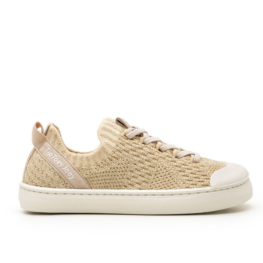 Tip Toey Joey Kidos Sneakers Easy Ouro Lurex Knit Champagne